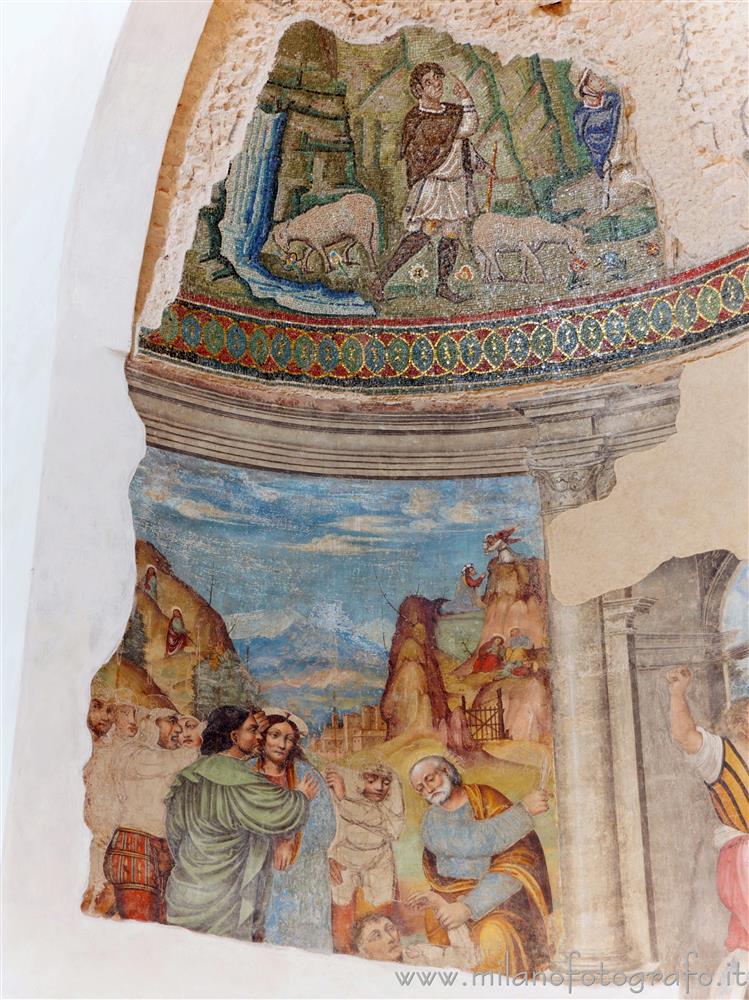 Milan (Italy) - Detail of the Third left niche of the Aquilino Chapel in the Basilica of San Lorenzo Maggiore